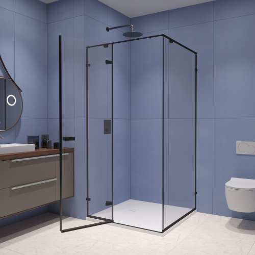 Душевой уголок RGW Stilvoll 353203000-14 100х100 стекло прозрачное профиль черный без поддона - фото 2