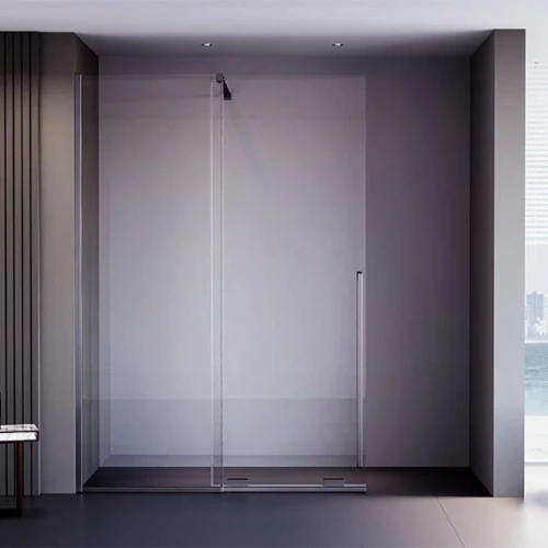 Душевая перегородка Veconi Premium Trento PTDW-50GR-130-01-C4 130х200 стекло прозрачное профиль графит брашированный - фото 2