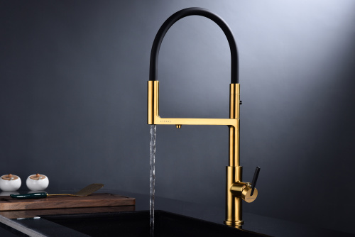 Смеситель для кухни Paulmark TORNADO To213402-BG на раковину брашированное золото - фото 3
