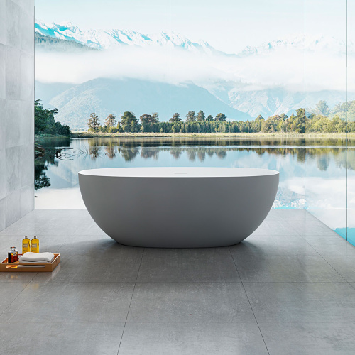 Ванна из искусственного камня Vincea Solid Surface VBT-6S01MG 170х75 отдельностоящая овальная