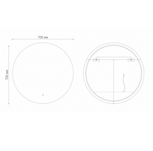 Зеркало в ванную Grossman COSMO-норма BLACK 1970702 70х70 цвет Черный - фото 4