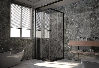Душевой уголок Veconi Premium Trento PTC20-B-10090-01-C4 100х90 стекло прозрачное профиль черный без поддона