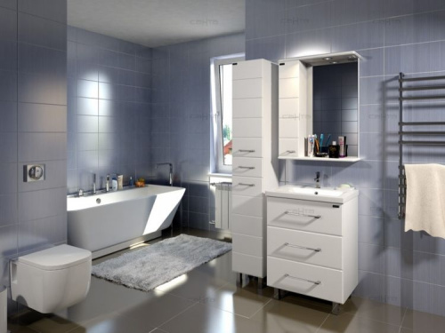 Шкаф-пенал СанТа Омега 507001 30х30х190 напольный цвет белый - фото 4