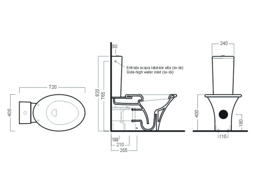 Чаша унитаза напольная Hatria SCULTURE YXZ401 цвет белый без сиденья душевой смыв - фото 3