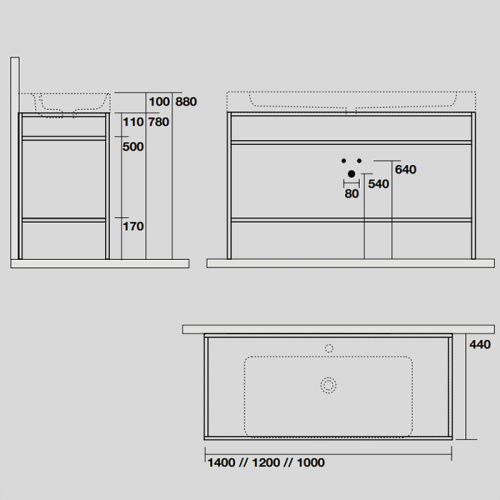 Консоль под раковину Kerasan Cento 924431 100х45х78 напольная цвет черный матовый - фото 2