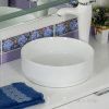 Раковина из сантехнического фарфора Melana 7078D-805 40х40 накладная цвет белый без отверстий под смеситель
