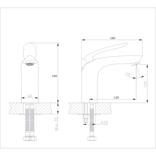 Смеситель Rush Island IS6535-11 на раковину хром - фото 2
