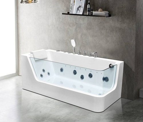 Ванна акриловая гидромассажная Cerutti SPA C-494-17L 170х80 пристенная асимметричная с ножками - фото 2