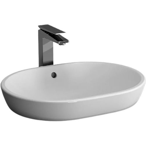 Раковина из сантехнического фарфора Vitra Metropole 5942B003-0012 60х50 накладная цвет белый без отверстий под смеситель