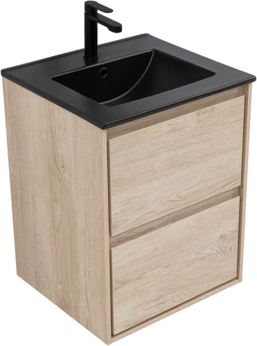 Тумба под раковину Aquanet Милан 00336381 50х45х64 подвесная цвет светлое дерево - фото 3