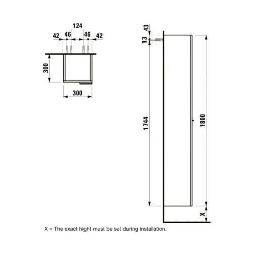 Шкаф-пенал Laufen Kartell 4.0815.1.033.635.1 30х30х180 - фото 2