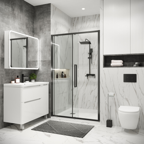 Душевая дверь Grossman Cosmo 100.K33.02.140.42.00 140х195 стекло прозрачное профиль графит - фото 3