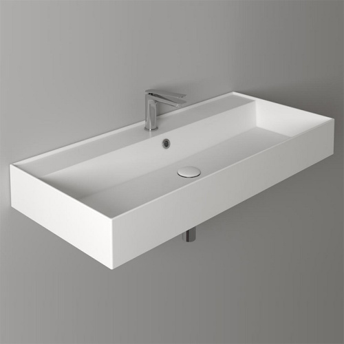 Раковина из санфаянса Simas Agile AG101 bi*1 101х46 подвесная цвет белый 1 отверстие под смеситель