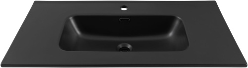 Раковина керамическая Aquanet Flat 00329256 91х47 полувстраиваемая цвет черный 1 отверстие под смеситель - фото 5