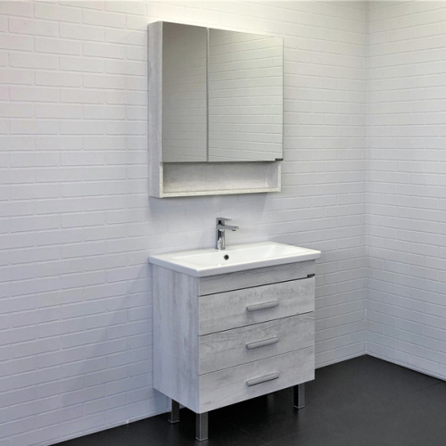 Тумба с раковиной Comforty Никосия 00-00005793CF 70х45х83 напольная цвет дуб белый - фото 5