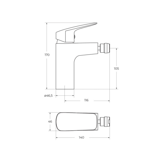 Смеситель BelBagno DUE DUE-BD-CRM-W0 на биде хром - фото 2
