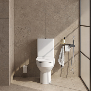 Унитаз напольный с бачком Am.Pm Spirit V2.0 CK70C1804W белый/хром с сиденьем микролифт безободковый душевой смыв