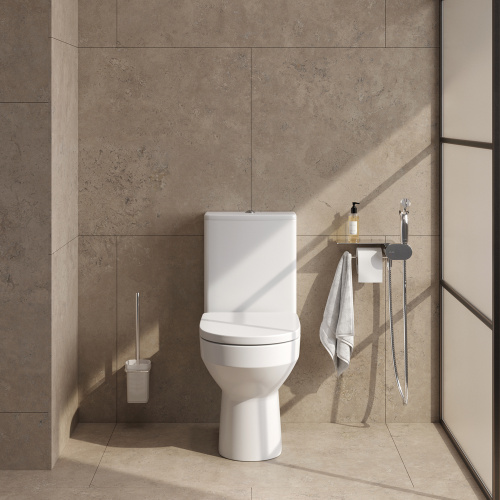 Унитаз напольный с бачком Am.Pm Spirit V2.0 CK70C1804W белый/хром с сиденьем микролифт безободковый душевой смыв