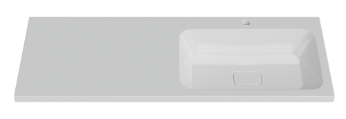 Раковина мебельная из литьевого мрамора Misty Kamilla 120 правая 4627173210010 120х48 над стиральной машиной цвет белый 1 отверстие под смеситель - фото 4