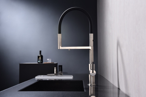 Смеситель для кухни Paulmark TORNADO To213402-BS на раковину никель - фото 2