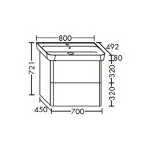 Тумба с раковиной Burgbad Iveo SFEN080F2833G0161C0001*1 80х49х72 подвесная цвет белый глянцевый - фото 2