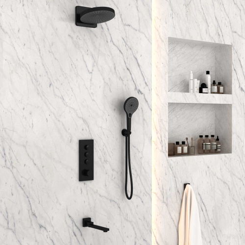 Душевая система Vincea VSFW-433TI1MB встраиваемая в стену с термостатом