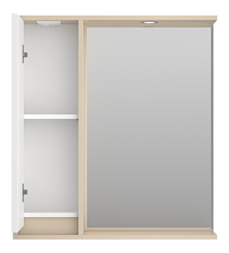 Зеркало-шкаф Brevita Balaton BAL-04075-03-01Л 73х14х80 подвесной цвет белый/бежевый - фото 3