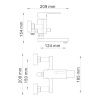 Смеситель для ванны Wasserkraft Alme 1500 1501 настенный хром