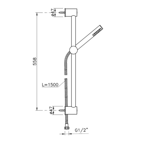 Душевой гарнитур Nicolazzi Complementi 5520CR настенный  хром - фото 2