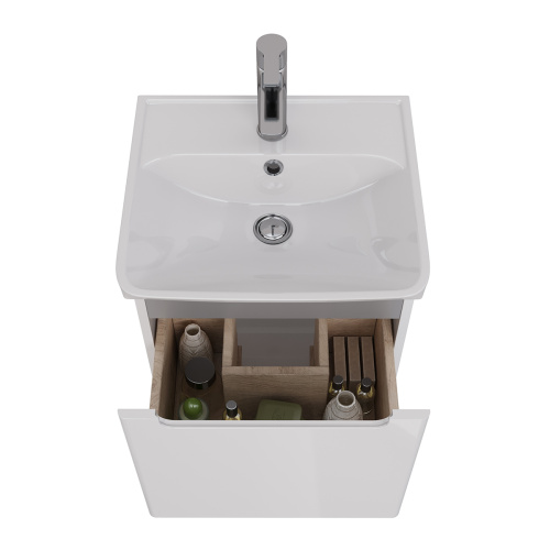 Тумба под раковину LeMark Buno mini LM05BM45T 43х35х39 подвесная цвет белый/серый - фото 3