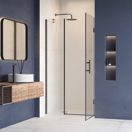 Душевая дверь RGW Hotel 350601212-14 120х195 стекло прозрачное профиль черный - фото 2