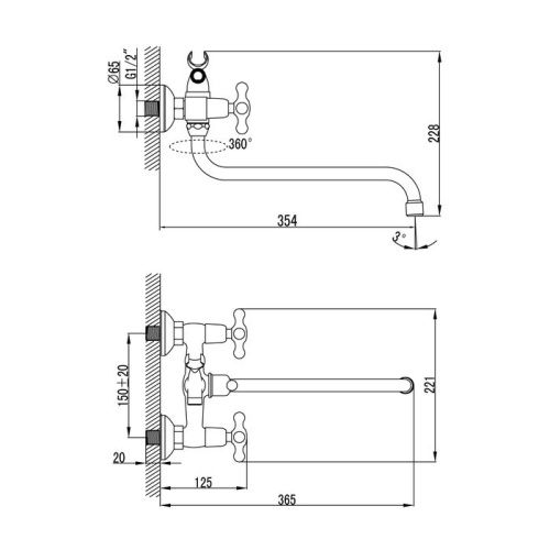 Смеситель для ванны и душа IDDIS Jeals JE2SBL0i10 настенный хром - фото 2