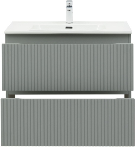 Тумба под раковину Aquanet Джейн (Flat) 00335434 80х46х64 подвесная цвет зеленый/серый - фото 5