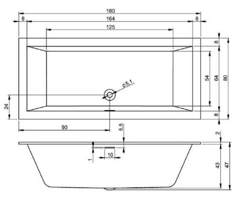 Ванна акриловая Riho Dorado BA8100500000000 170х90 пристенная асимметричная - фото 3