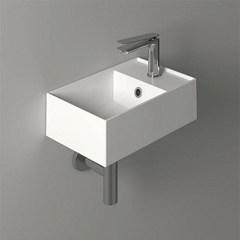 Раковина из санфаянса Simas Agile AG40 bi*1 40х27 подвесная цвет белый 1 отверстие под смеситель