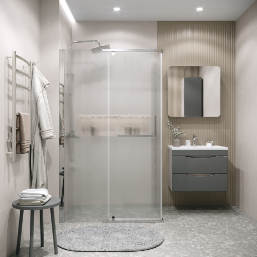 Душевой уголок Grossman Pragma 120.K33.03.1290.10.02 120х90 стекло текстурное профиль хром глянцевый без поддона - фото 3