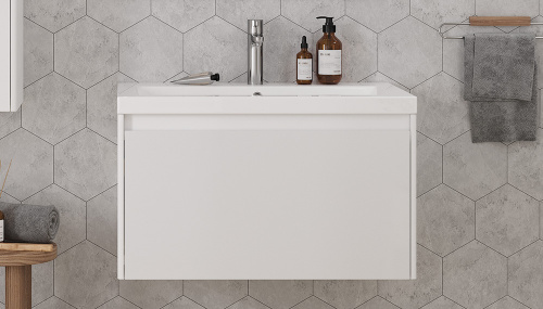 Тумба под раковину Velvex KLAUFS tpKLA.80.1Y-616.216 79х44х44 подвесная цвет белый - фото 2