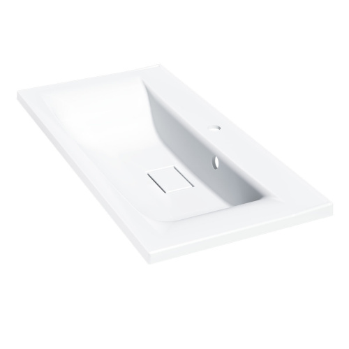 Раковина из искусственного камня Vincea VCB-3M900W 90х45 встраиваемая цвет белый 1 отверстие под смеситель - фото 3