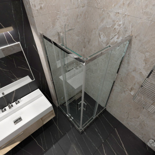 Душевой уголок Тритон Фикс-Хром Щ0000067439 90х90 стекло прозрачное профиль хром без поддона - фото 3