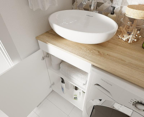 Столешница 1MarKa Wash Ц0000004099 110х50 накладная цвет дуб сонома - фото 3