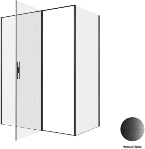 Душевой уголок Allen Brau Priority 3.31039.BBA + 3.31045.BBA 160х90 стекло прозрачное профиль черный без поддона - фото 4