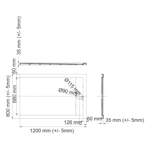 Душевой поддон WasserKRAFT Abens 20T 20T06 120х80 искусственный камень черный - фото 4