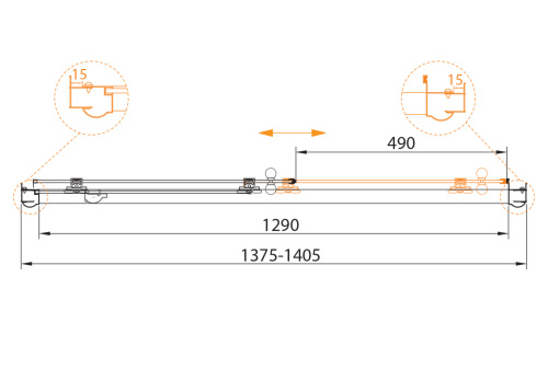 Душевая дверь Cezares GIUBILEO GIUBILEO-BF-1-140-C-G 140х195 стекло прозрачное профиль золото глянцевое - фото 2