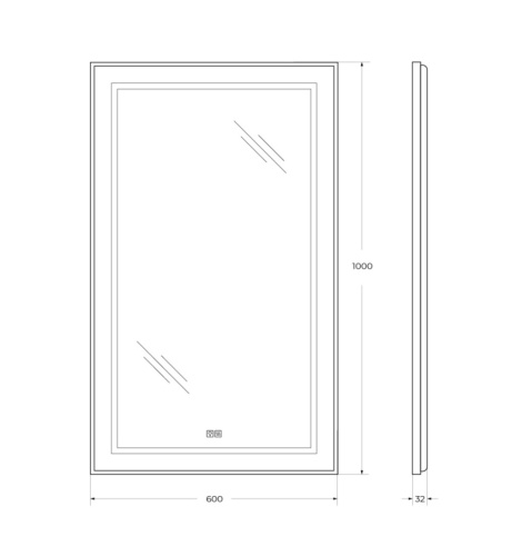 Зеркало в ванную BelBagno Kraft SPC-KRAFT-600-1000-LED-TCH-WARM 60х100 - фото 5