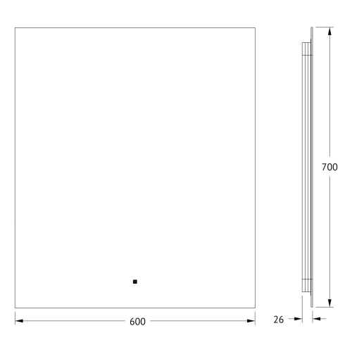 Зеркало в ванную Defesto GLOW DF 2516R 60х70 - фото 2