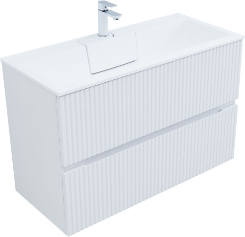 Тумба под раковину Aquanet Джейн 00313288 99х44х64 напольная/подвесная цвет белый - фото 3
