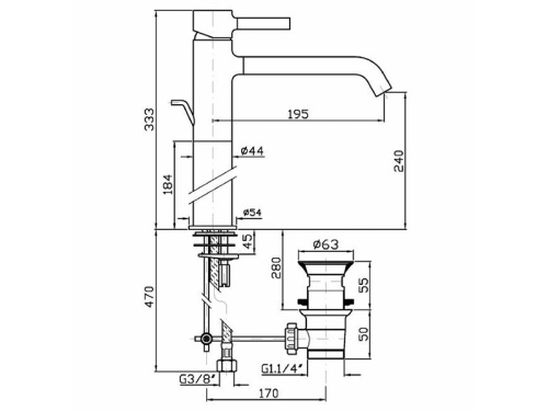 Смеситель ZUCCHETTI ZP6218 на раковину хром - фото 2