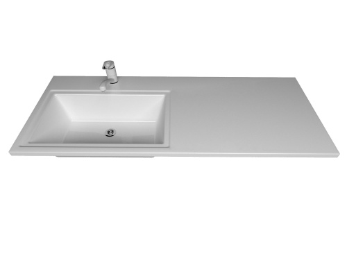 Раковина из литьевого мрамора Uperwood Марсал 291121410 120х49 над стиральной машиной цвет белый - фото 2