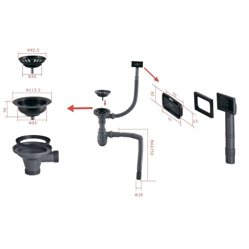 Кухонная мойка Fashun 21M Комплект AS5545-17 55х45 цвет графит поверхность матовая - фото 5