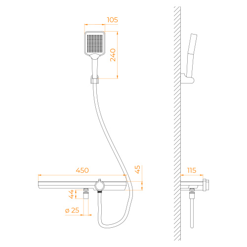 Душевой гарнитур RGW 69140540-11 настенный серый - фото 5